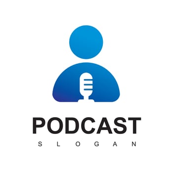 Microphone Logo For Podcast Business Company Symbol vector