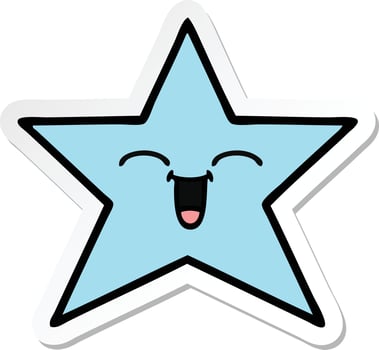 sticker of a cute cartoon star fish vector