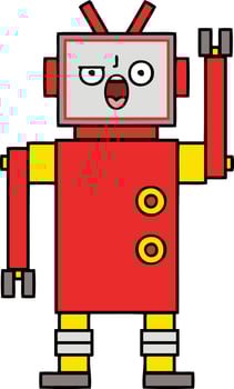cute cartoon angry robot vector