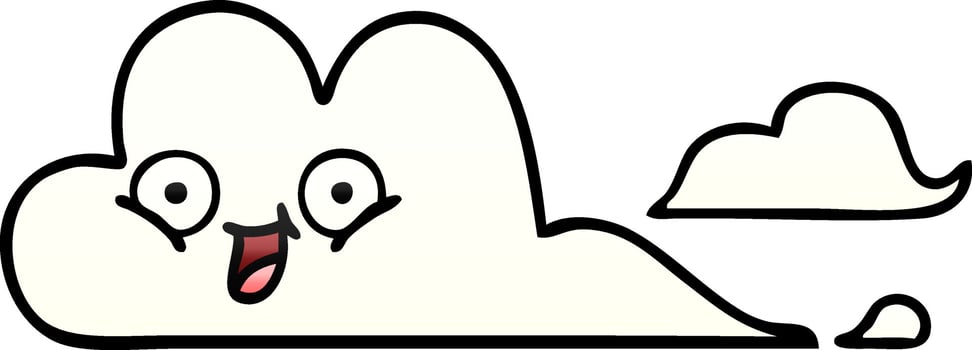gradient shaded cartoon happy cloud vector