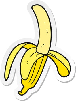 sticker of a cartoon banana vector