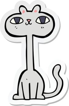 sticker of a cartoon cat vector