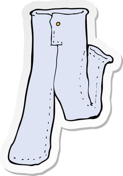 sticker of a cartoon pair of jeans vector