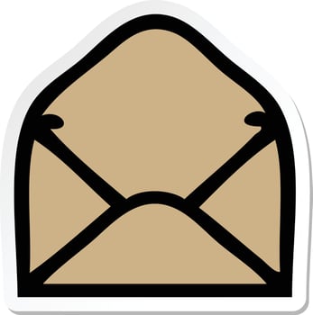 sticker of a cute cartoon paper envelope vector