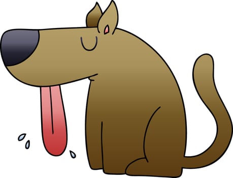quirky gradient shaded cartoon dog vector