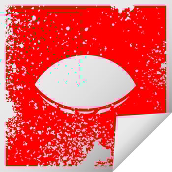 distressed square peeling sticker symbol sleeping eye vector