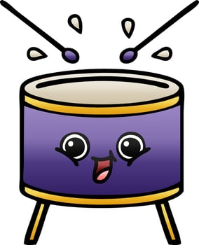 gradient shaded cartoon drum vector