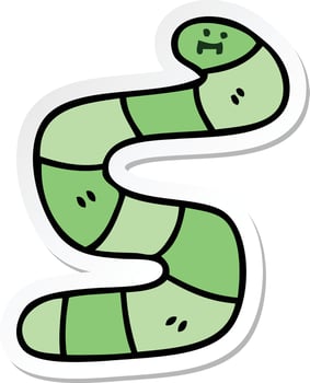 sticker of a quirky hand drawn cartoon snake vector