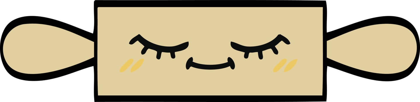 cute cartoon rolling pin vector