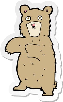 sticker of a cartoon bear vector