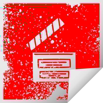 distressed square peeling sticker symbol director clapper vector