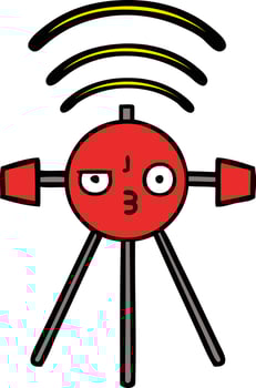 cute cartoon satellite vector