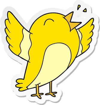 distressed sticker of a cartoon bird vector