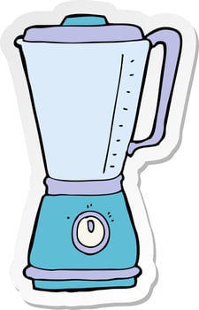 sticker of a cartoon kitchen blender vector