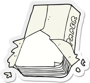 sticker of a cartoon office paper vector