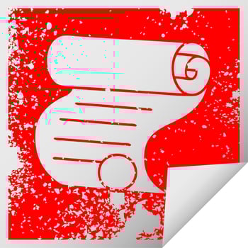 distressed square peeling sticker symbol important document vector
