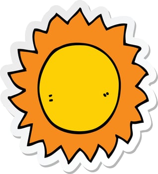 sticker of a cartoon sun vector