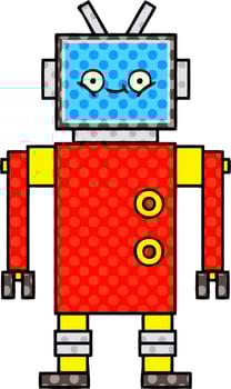 comic book style cartoon robot vector