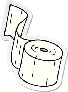 sticker cartoon doodle of a toilet roll vector