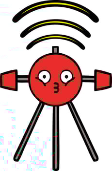 cute cartoon satellite vector