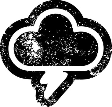 storm cloud distressed icon vector