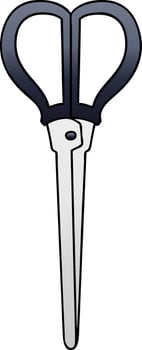 quirky gradient shaded cartoon scissors vector