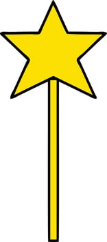 cute cartoon star wand vector