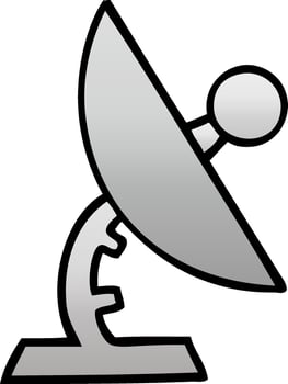 gradient shaded cartoon satelite dish vector