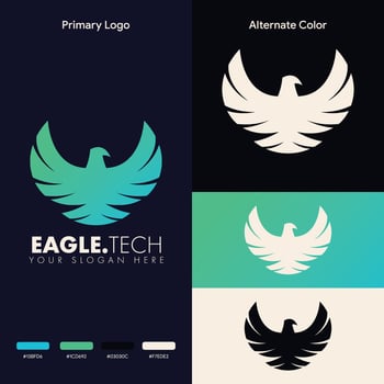 elegant minimalist eagle logo concept vector