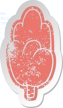 distressed old sticker single green tree vector