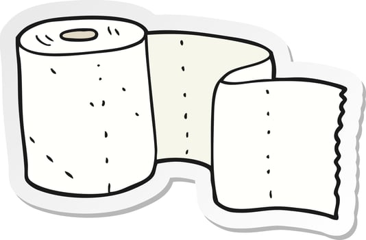 sticker of a cartoon toilet roll vector