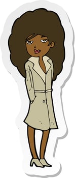 sticker of a cartoon female spy vector
