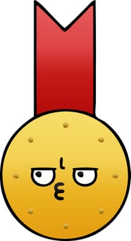 gradient shaded cartoon gold medal vector