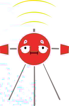 flat color retro cartoon satellite vector