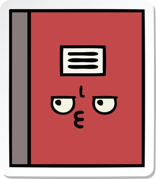 sticker of a cute cartoon notebook vector