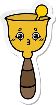 sticker of a cute cartoon school bell vector