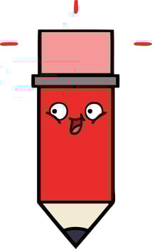 cute cartoon pencil vector