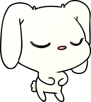 gradient cartoon of cute kawaii bunny vector