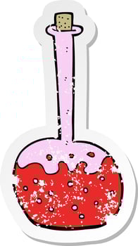 retro distressed sticker of a cartoon chemical potion vector