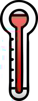 gradient shaded cartoon glass thermometer vector