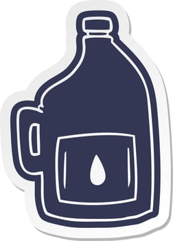 cartoon sticker of a large drinking bottle vector