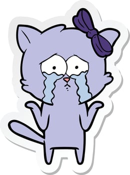 sticker of a cartoon cat vector