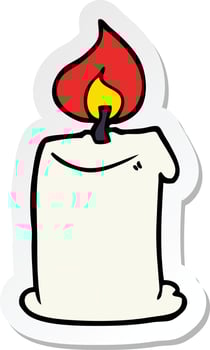 sticker of a cartoon candle vector