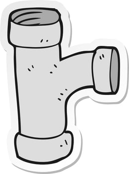 sticker of a cartoon pipe vector