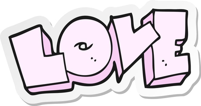sticker of a cartoon love sign vector