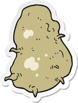 sticker of a cartoon potato vector