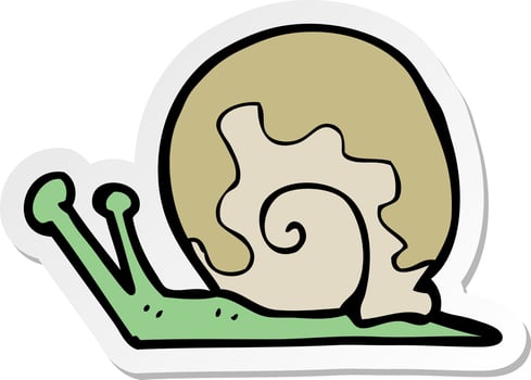 sticker of a cartoon snail vector