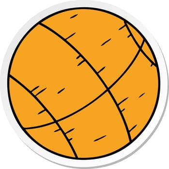 sticker cartoon doodle of a basket ball vector