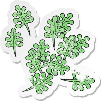 retro distressed sticker of a cartoon leaves vector