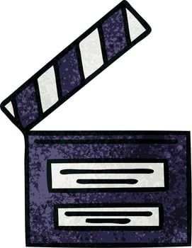 retro grunge texture cartoon film clapper board vector